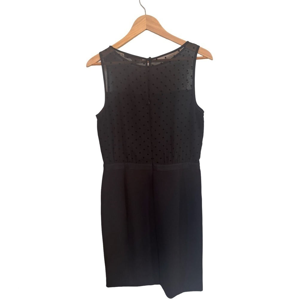 NWT LOFT Black Polka Dot Layered Sheath Dress Size 8 - Picture 4 of 8